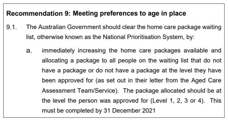 Counsel Assisting calls for 100,000-strong home care wait list to be cleared by December 2021 – is this realistic? Home care providers call for Government help to turn on the tap post image