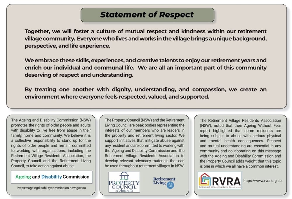 RVRA, ADC and RLC’s united message to denounce elder abuse, impacting 40% of village residents post image