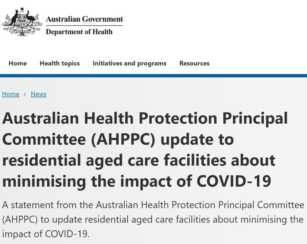 National Cabinet changes its advice on aged care visits – one day after Queensland scrapped restrictions post image