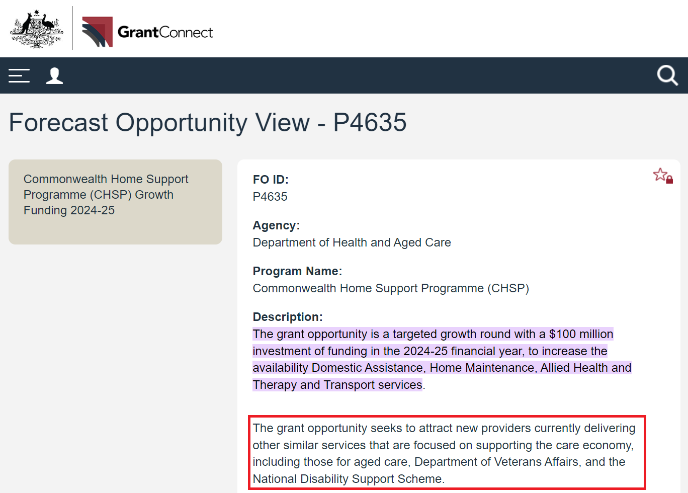 $100M for new CHSP providers to wipe out the backlog post image