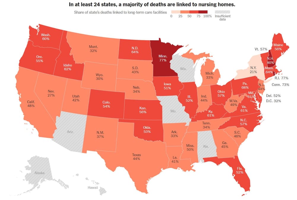 43% of US COVID-19 deaths linked to nursing homes – 12,000 facilities with at least one case post image