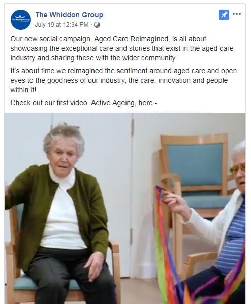 The Whiddon Group invests in good aged care news social campaign post image