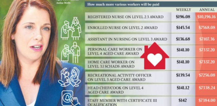 Aged care workers to get pay rise in full on 1 July post image