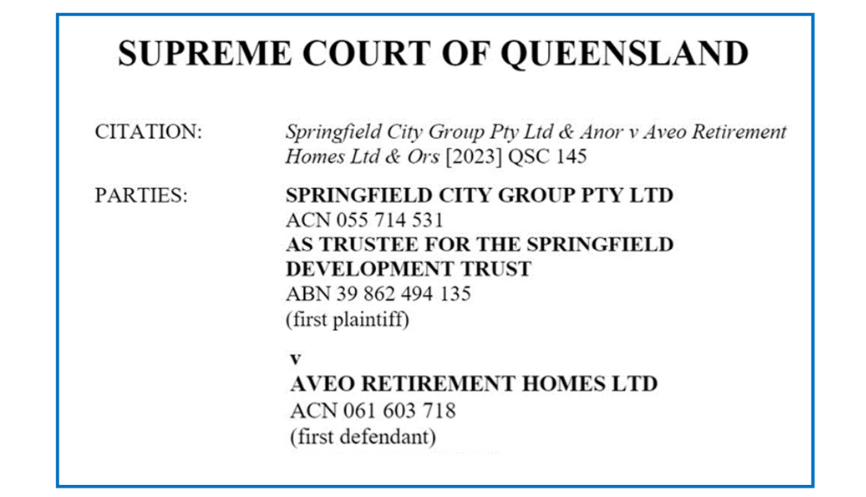 Aveo Group responds to court injunction over Springfield development in QLD post image