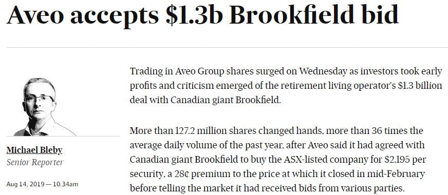 Good news: Aveo to be purchased by Canadian investment fund at $1.3B post image