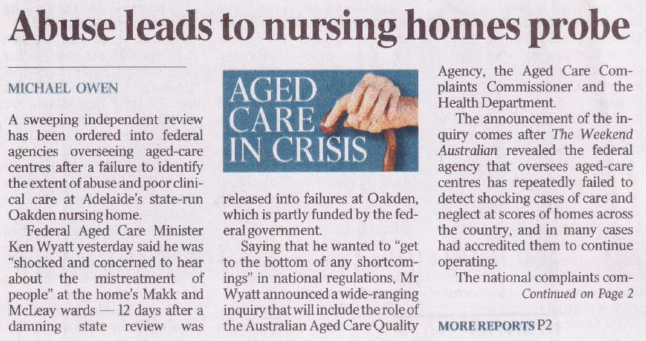 The Australian joins in the ‘Aged Care in Crisis’ media movement post image
