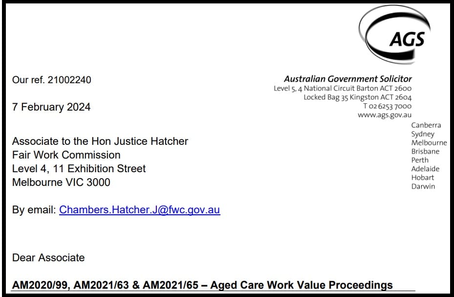 Government asks FWC to bring forward decision on Stage 3 of Work Value case post image