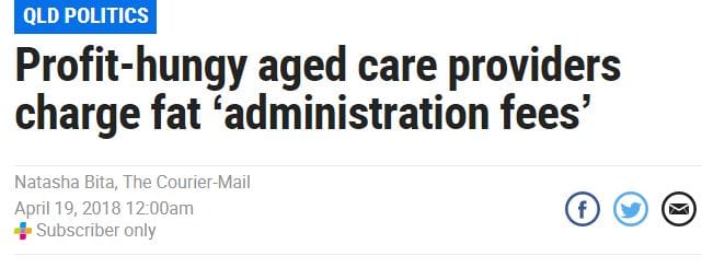 The Courier-Mail targets “profit-hungry” home care providers post image
