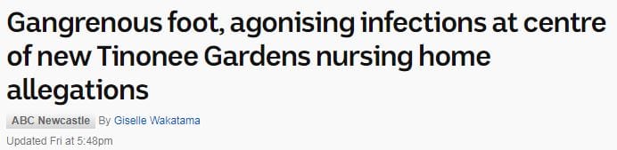 The ABC again exposes neglect at Tinonee Gardens aged care home post image