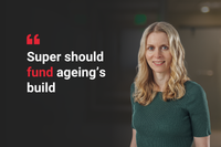 Editor Lauren Broomham with quote "Super should fund ageing's build"