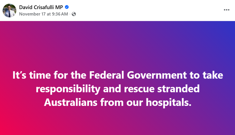 "Rescue" hospital patients waiting on aged care: State leaders post image